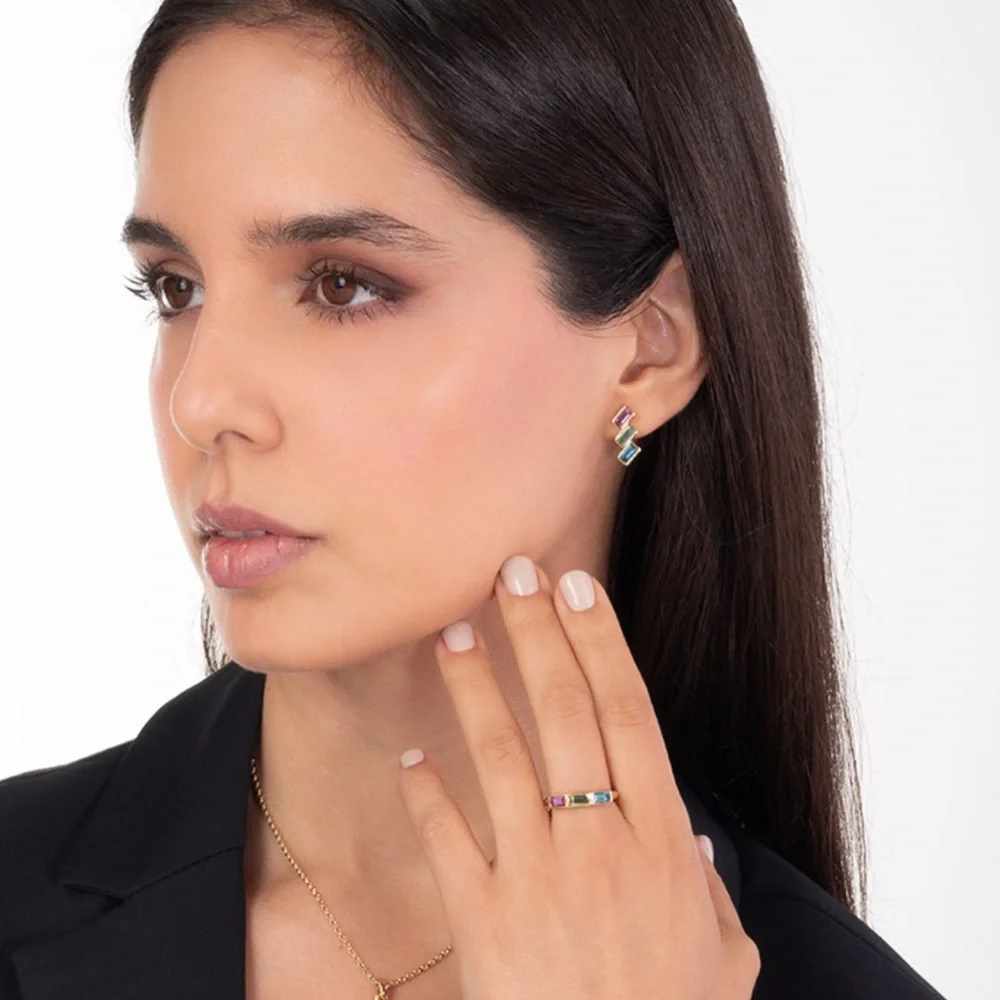 Gold plated and Swarovski crystal band style ring size 6 BNIB so pretty